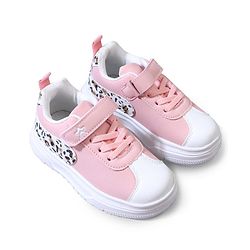 Cute Walk by Babyhug Velcro Closure Sneaker Shoes With Leopard Print - White