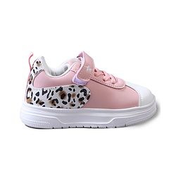 Cute Walk by Babyhug Velcro Closure Sneaker Shoes With Leopard Print - White