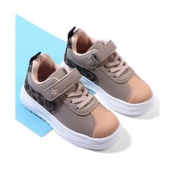 Cute Walk by Babyhug Velcro Closure Sneaker Shoes With Leopard Print - White