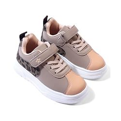 Cute Walk by Babyhug Velcro Closure Sneaker Shoes With Leopard Print - White