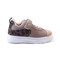 Cute Walk by Babyhug Velcro Closure Sneaker Shoes With Leopard Print - White