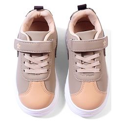 Cute Walk by Babyhug Velcro Closure Sneaker Shoes With Leopard Print - White