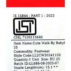 Cute Walk by Babyhug Velcro Closure Sneakers with Fashion Text Print - Black