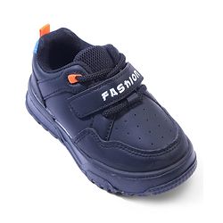 Cute Walk by Babyhug Velcro Closure Sneakers with Fashion Text Print - Black