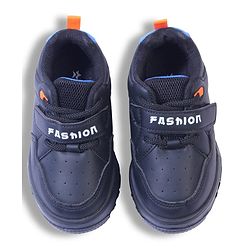 Cute Walk by Babyhug Velcro Closure Sneakers with Fashion Text Print - Black