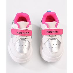 Cute Walk by Babyhug Velcro Closure Sneakers with Fashion Text Print - Black