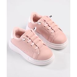 Cute Walk by Babyhug Solid Color Sneakers - Black