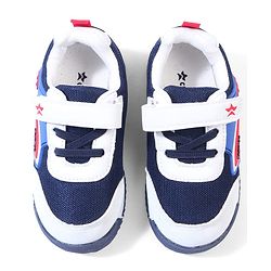Cute Walk by Babyhug Velcro Closure Sneakers with Fashion Print - Navy Blue