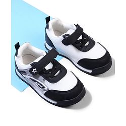 Cute Walk by Babyhug Velcro Closure Sneakers with Fashion Print - Navy Blue