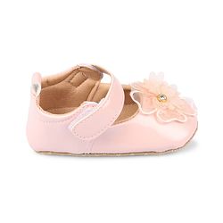 Cute Walk by Babyhug Velcro Closure Booties With Floral Applique - Pink