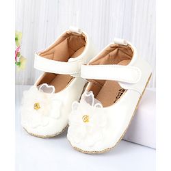 Cute Walk by Babyhug Velcro Closure Booties With Floral Applique - Pink
