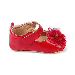 Cute Walk by Babyhug Velcro Closure Booties With Floral Applique - Pink