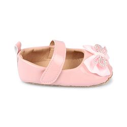 Cute Walk by Babyhug Velcro Closure Booties With Bow Applique - Pink