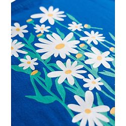 Babyhug Cotton Knit Half Sleeves Oversized T-Shirt with Floral Print - Blue