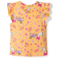 Babyhug Cotton Knit Frill Sleeves T-Shirts with Jungle Theme Print Pack of 3 - Multicolor