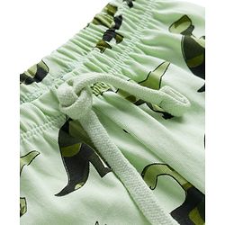 Babyhug Single Jersey Knit Full Length Lounge Pant with Dino Print - Light Green