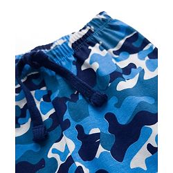 Babyhug Single Jersey Knit Full Length Lounge Pant With Camouflage Print - Blue