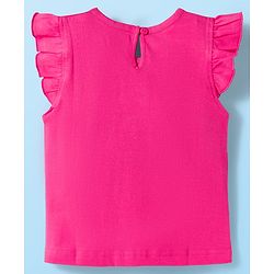 Babyhug 100% Cotton Knit Frill Sleeves T-Shirts with Heart Rainbow & Text Print Pack of 5 - Multicolor