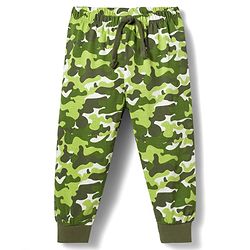 Babyhug Single Jersey Knit Full Length Lounge Pant with Camouflage - Green