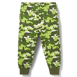 Babyhug Single Jersey Knit Full Length Lounge Pant with Camouflage - Green