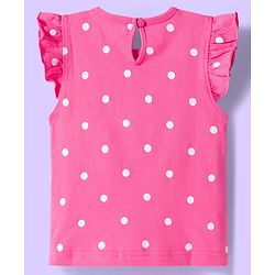 Babyhug Cotton Knit Frill Sleeves T-Shirts With Ice Cream & Polka Dot Print Pack of 3 - Blue Pink & White