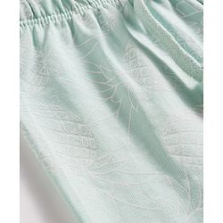 Babyhug Single Jersey Knit Full Length  Pineapple Printed Lounge Pant - Light Blue
