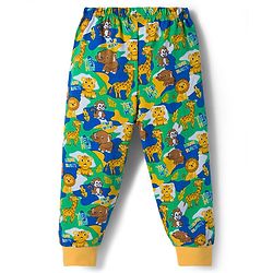 Babyhug Single Jersey Knit Full Length Lounge Pant with Animal Print - Multicolor