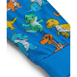Babyhug Single Jersey Knit Full Length Lounge Pant With Dino Print - Blue