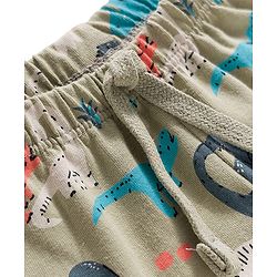 Babyhug Single Jersey Knit Full Length Lounge Pant With Dino Print - Multicolor