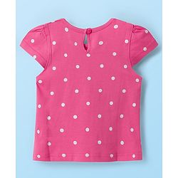 Babyhug Half Cap Sleeves T-Shirts with Tropical Theme & Polka Dot Print Pack of 3 - White Navy Blue & Pink