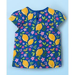 Babyhug Half Cap Sleeves T-Shirts with Tropical Theme & Polka Dot Print Pack of 3 - White Navy Blue & Pink