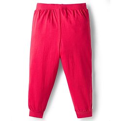 Babyhug Single Jersey Knit Full Length Lounge Pants with City Print Pack of 2 - Red & Light Blue