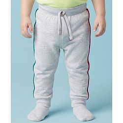 Babyhug Single Jersey Knit Full Length Solid Lounge Pants with Text Print Pack of 3 - Green Red & Grey