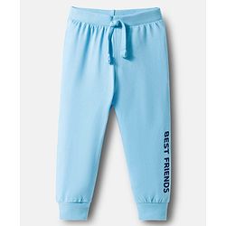 Babyhug Single Jersey Cotton Knit Full Length Text Printed Lounge Pants Pack Of 3 - Multicolour