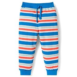 Babyhug Single Jersey Knit Full Length Lounge Pant with Stripes & Prints Pack of 3 - Multicolor
