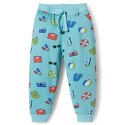 Babyhug Single Jersey Knit Full Length Lounge Pant with Stripes & Prints Pack of 3 - Multicolor