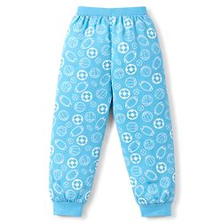 Babyhug Single Jersey Knit Full Length Sports Theme Printed Lounge Pant Pack Of 5 - Multicolour