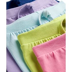 Babyhug Single Jersey Knit Full Length Solid Color Lounge Pants Pack of 5 -Multicolor