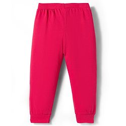 Babyhug Single Jersey Knit Full Length Lounge Pant with Butterfly Print - Red