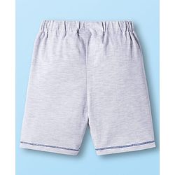 Babyhug Single Jersey Knit Mid Thigh Shorts With Text Print - Grey