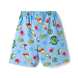 Babyhug Single Jersey Knit Mid Thigh Shorts With Crocodile Print Pack of 2 - Yellow & Light Blue