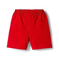 Babyhug Single Jersey Knit Shorts With Vehicle Print Pack Of 2 - Red & Grey