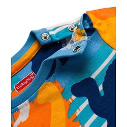 Babyhug Cotton Knit Full Sleeves Co-ords Night Suit With Dino Print - Blue Yellow & Light Blue