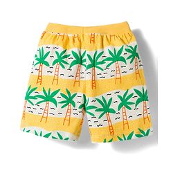 Babyhug Single Jersey Knit Mid Thigh Length Striped Shorts with Beach Theme Print Pack of 3 - Multicolor
