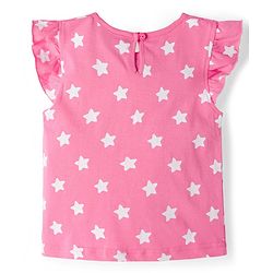 Babyhug Cotton Knit Frill Sleeves T-Shirts With Unicorn & Star Print Pack of 3 - Purple Pink & Yellow
