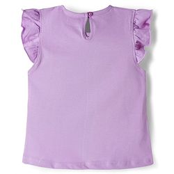 Babyhug Cotton Knit Frill Sleeves T-Shirts With Unicorn & Star Print Pack of 3 - Purple Pink & Yellow