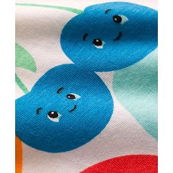 Babyhug Cotton Knit Full Sleeves T-Shirt & Pyjama Co-ord Night Suit With Fruit Print - Multicolor
