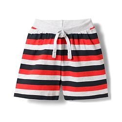 Babyhug Single Jersey Knit Mid Thigh Striped & Sports Theme Printed Shorts Pack Of 3 - Multicolour