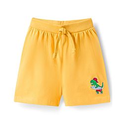 Babyhug Single Jersey Knit Mid Thigh Length Striped Shark & Crocodile Printed Shorts Pack of 3 - Yellow Navy Blue & Red