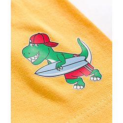 Babyhug Single Jersey Knit Mid Thigh Length Striped Shark & Crocodile Printed Shorts Pack of 3 - Yellow Navy Blue & Red
